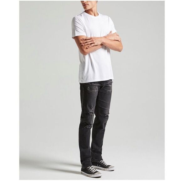 AG Adriano Goldschmied Men's The Tellis Modern Slim Jeans Distressed Black - Picture 1 of 16